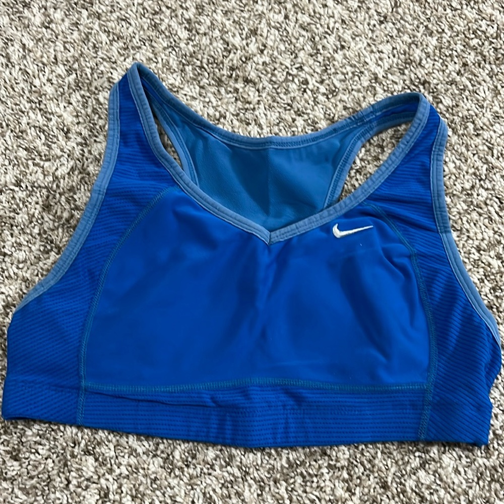 Blue Nike sports bra